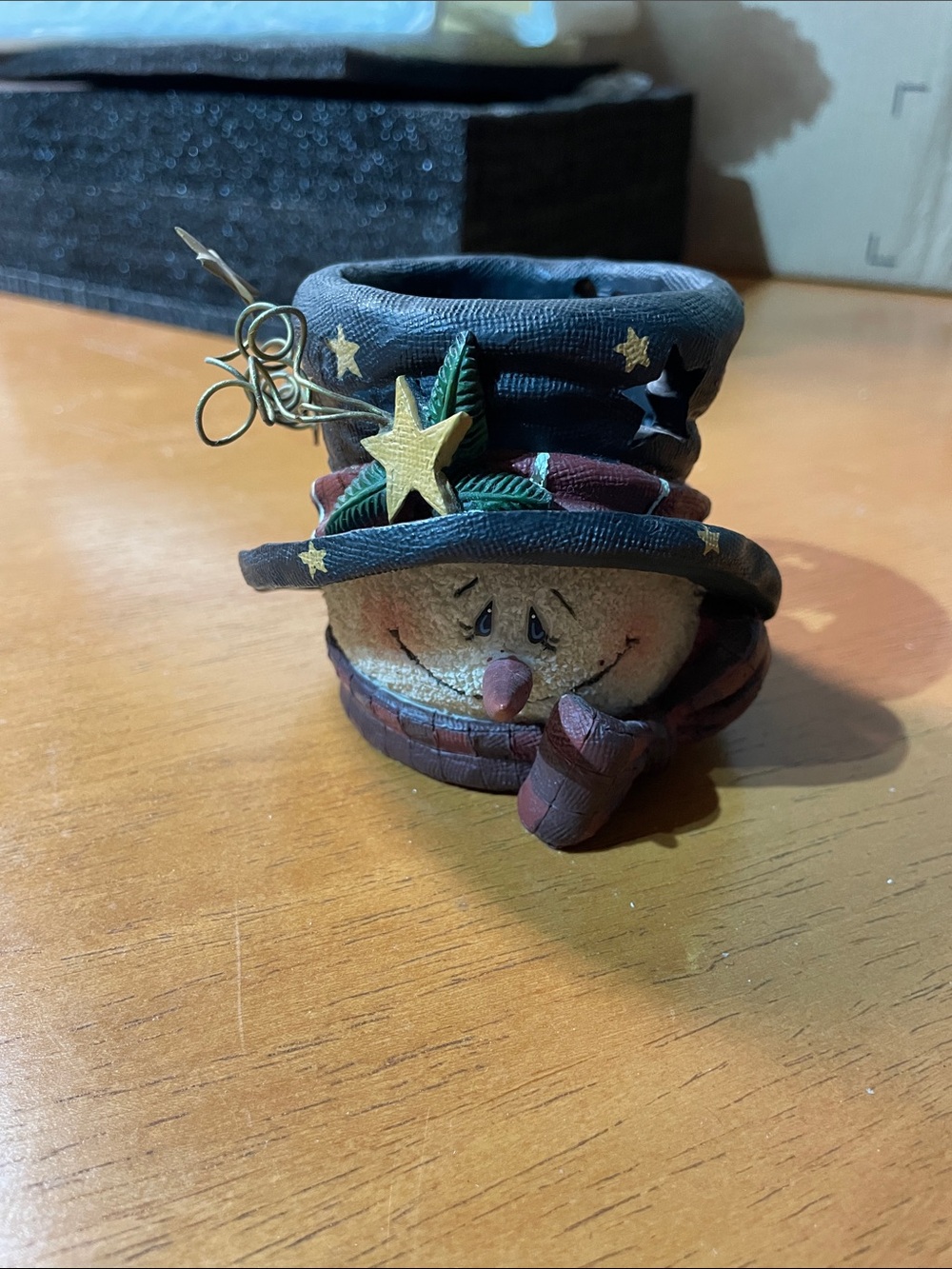 Resin  Snowman Candle Holder